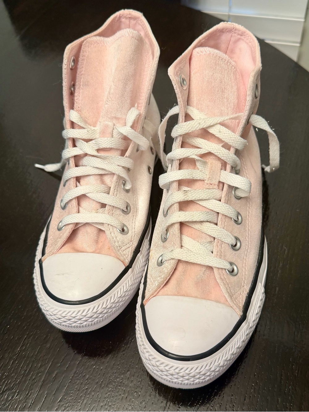 Converse Chuck Taylor All Star High Top Sneakers - Light Pink Velvet - Picture 2 of 5